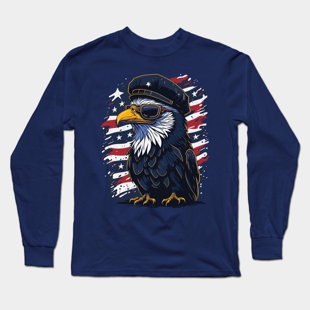 Patriotic Eagle Long Sleeve T-Shirt by By_Russso